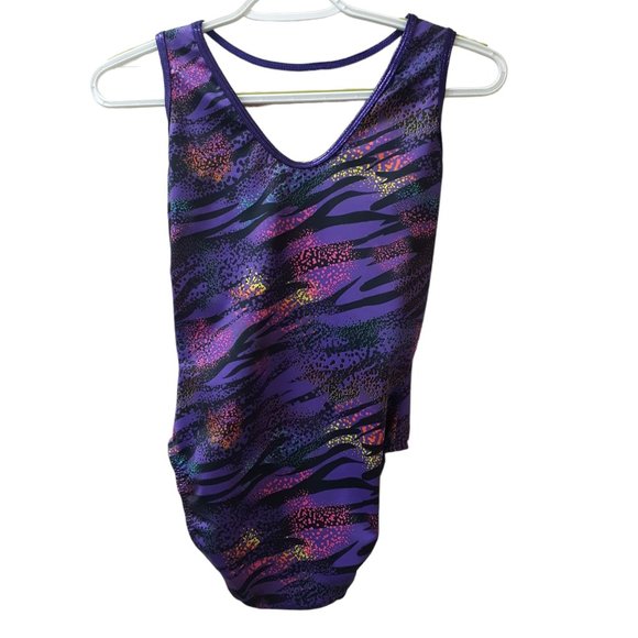 LIL'FOX Gymnastics Leotards for Girls - PRINTS - Kids Dance, Tumbling, Acrobatic - Picture 2 of 3